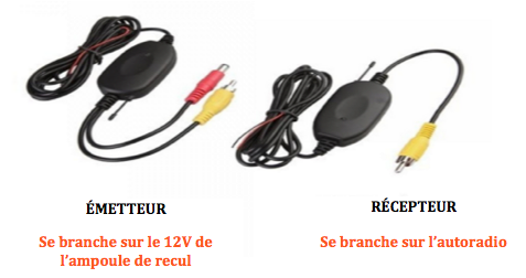 Systeme sans fil camera de recul branchement rca1